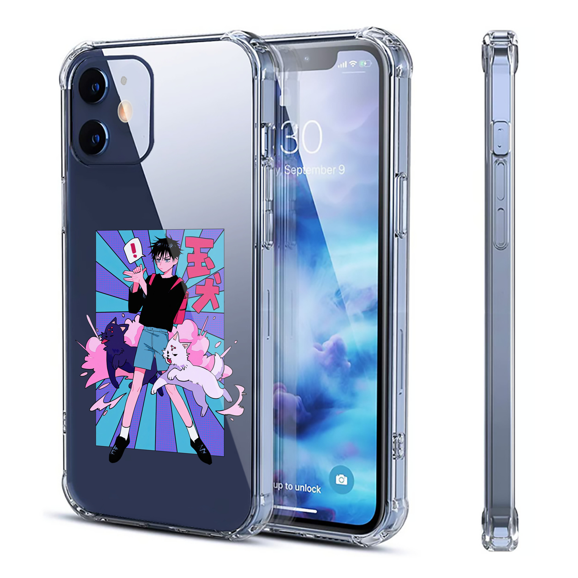 （画像用） 呪術廻戦 Jujutsu Kaisen 【iPhone 12シリーズ対応】透明スマホケース（クリアソフトケース）